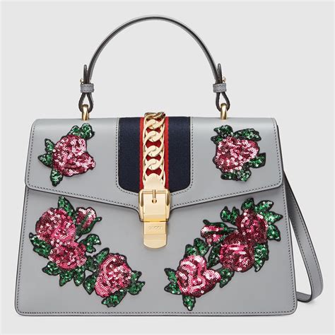 gucci sylvie embroidered bag price|gucci boston bag guccissima.